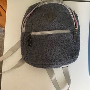 Kids gray fleece mini backpack. Used. Cute.